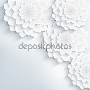 Floral trendy abstract background with 3d flowers